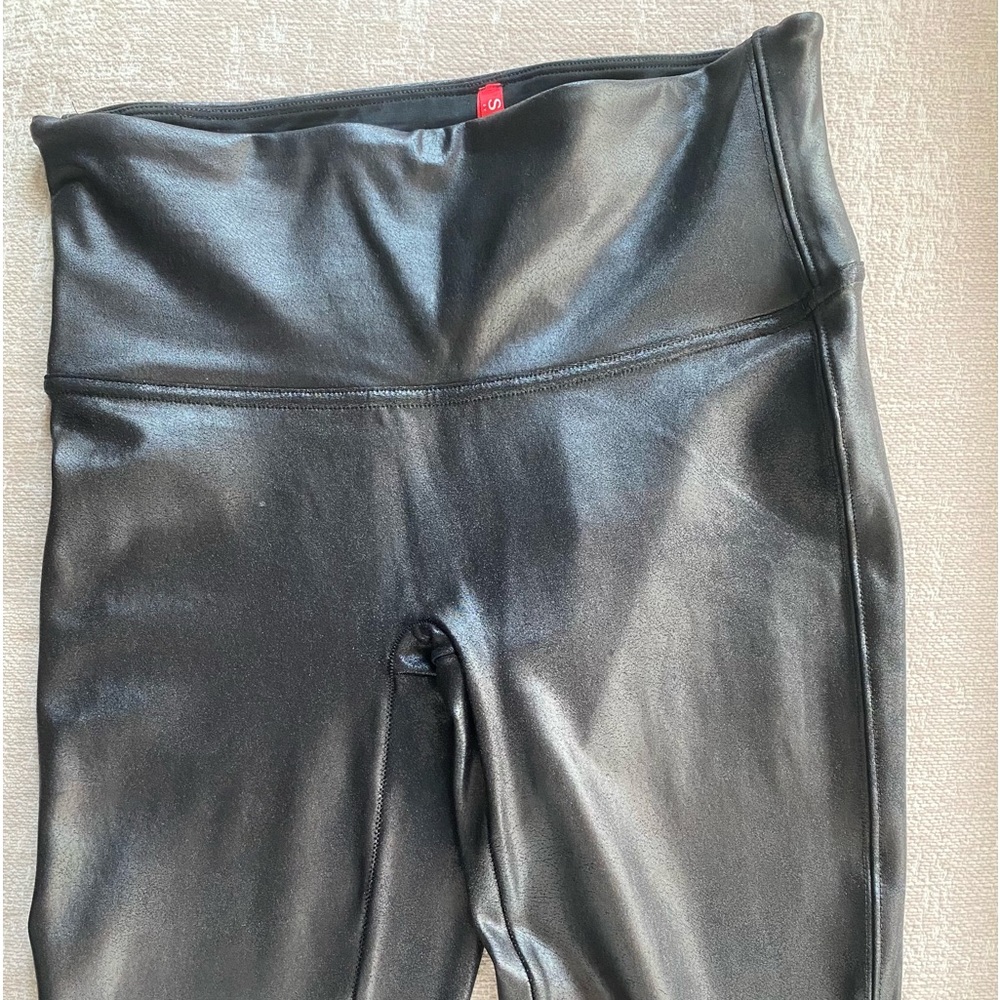 SPANX Black Faux Leather leggings Size M